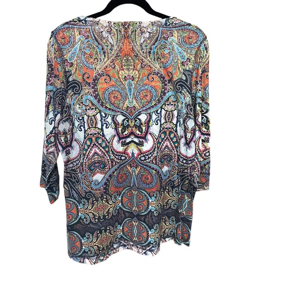 Unity Paisley Colorful Artsy Top size XL Orange - Picture 2 of 3